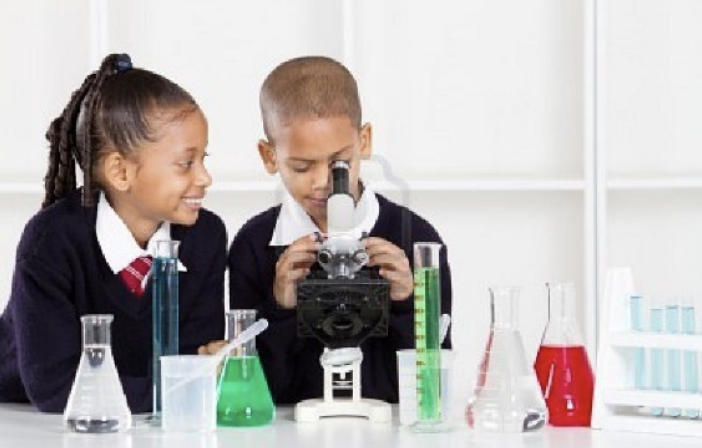 Students with Microscope